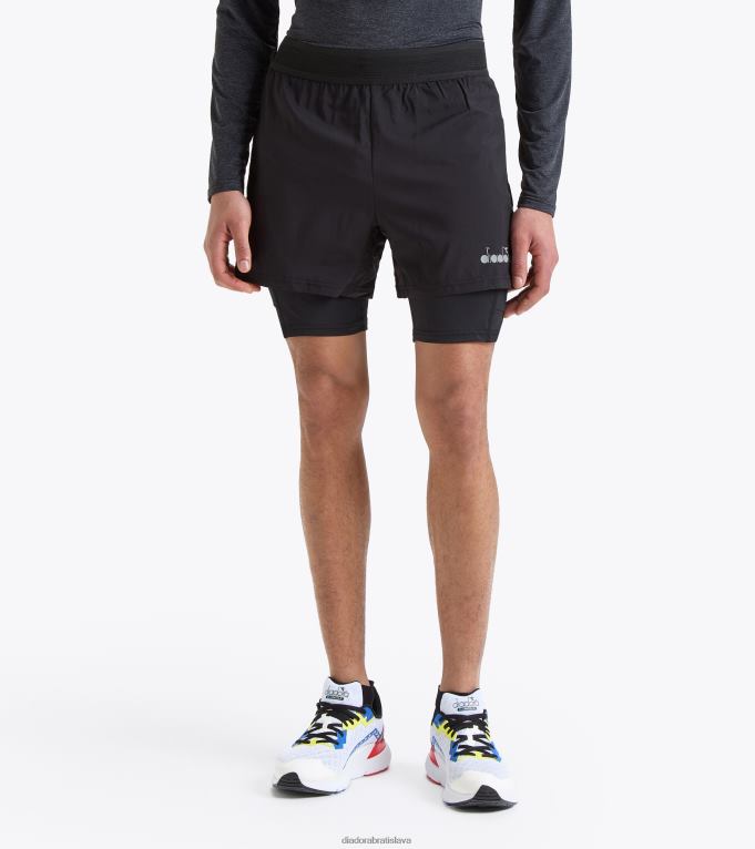 dvojvrstvové bermudy byť jedna TL0HT304 čierna muži Diadora odev