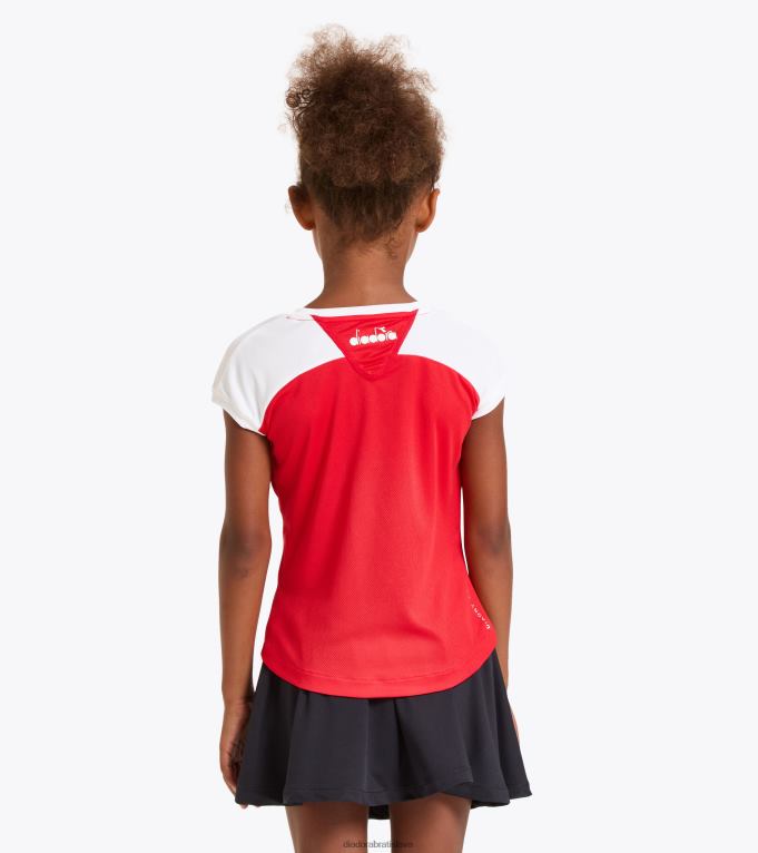 g t-shirt court TL0HT951 paradajková červená dievčatá Diadora odev