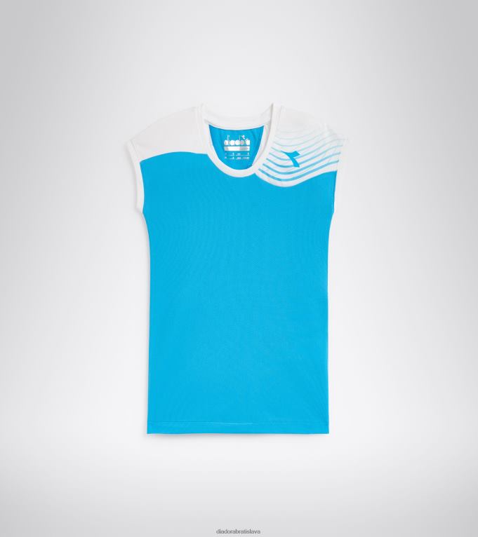 g t-shirt court TL0HT954 kráľovská fluo dievčatá Diadora odev