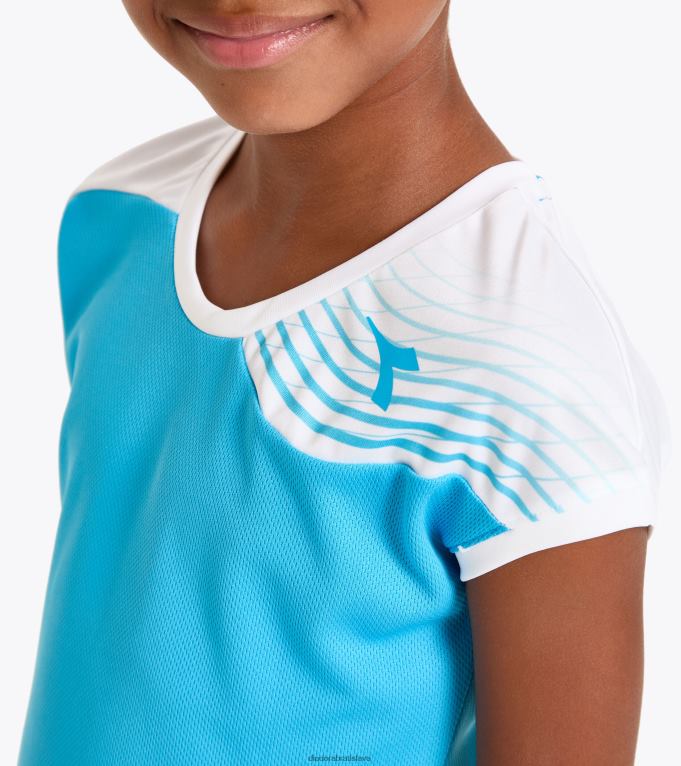 g t-shirt court TL0HT954 kráľovská fluo dievčatá Diadora odev