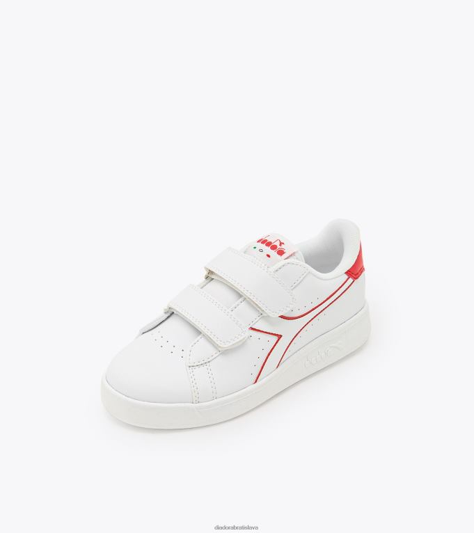 hra p ps TL0HT884 biela/horkosladká červená deti Diadora topánky