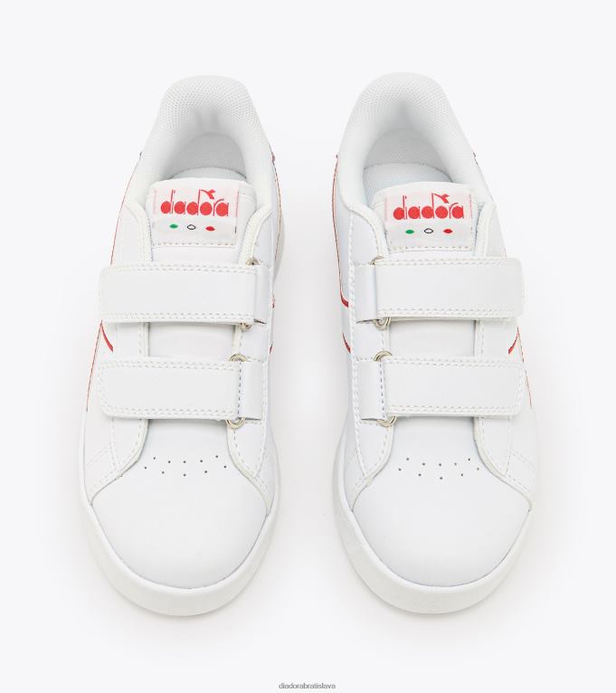 hra p ps TL0HT884 biela/horkosladká červená deti Diadora topánky