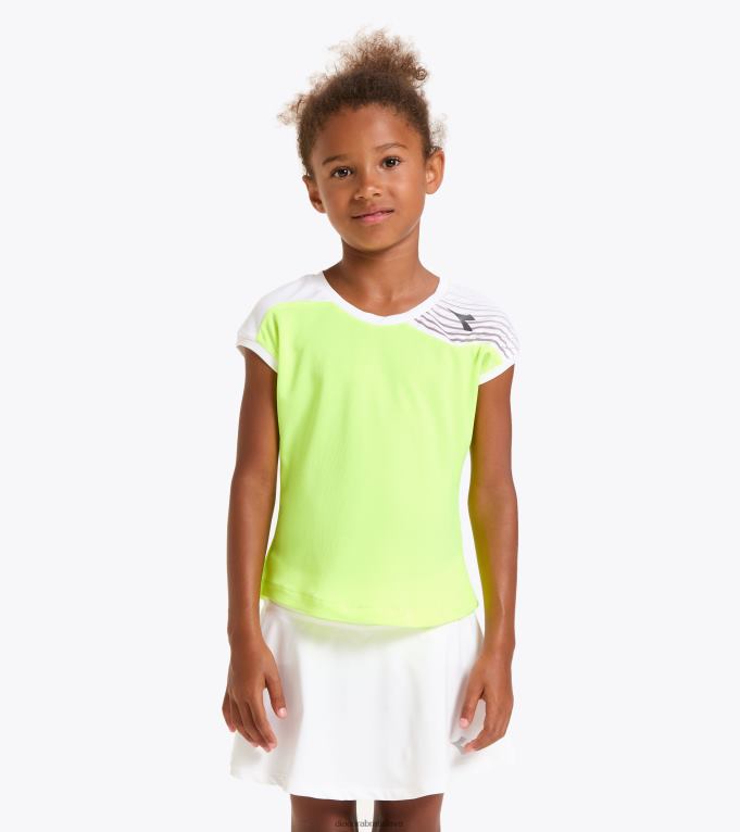 g. t-shirt court TL0HT955 fluo žltá dd dievčatá Diadora odev