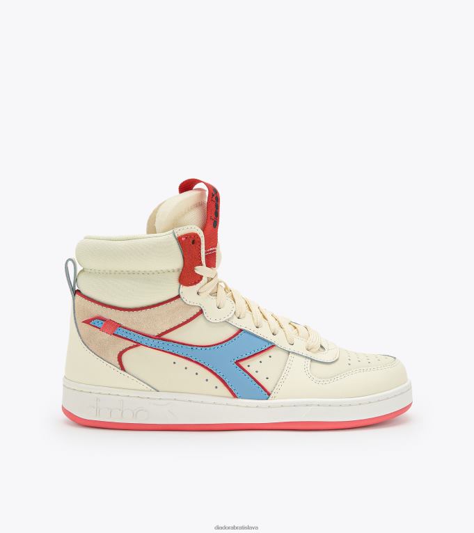 magic basket mid label wn TL0HT575 biela nedotknutá/nebesky šedá ženy Diadora topánky