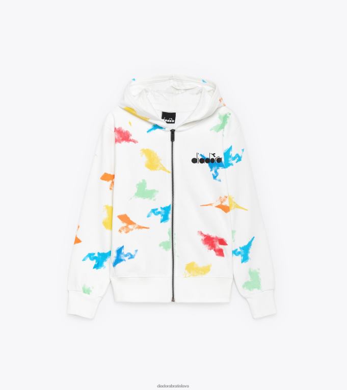 jbhoodie fz vodová farba TL0HT753 papyrus biely chlapci Diadora odev