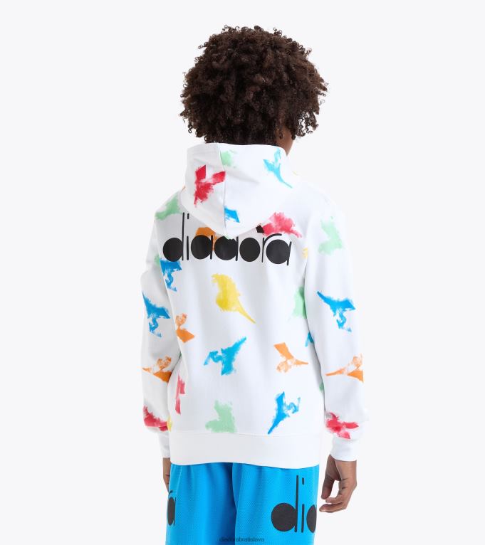 jbhoodie fz vodová farba TL0HT753 papyrus biely chlapci Diadora odev