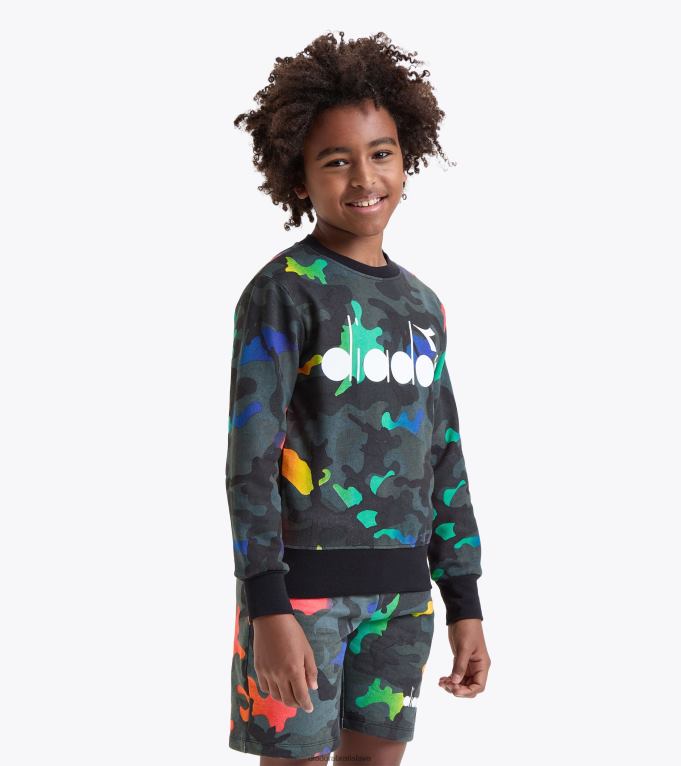 jbmikina crew multicolor TL0HT760 viacfarebné celoplošné chlapci Diadora odev
