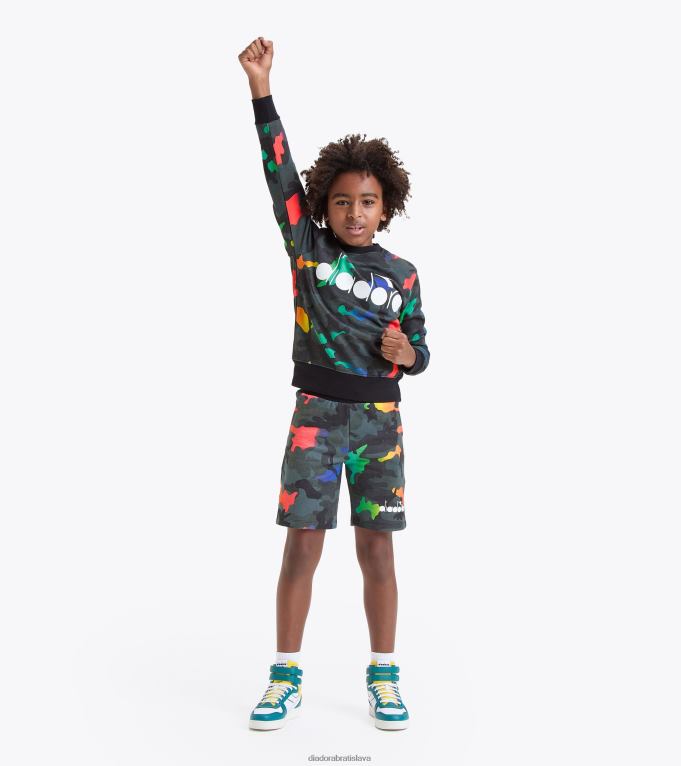jbmikina crew multicolor TL0HT760 viacfarebné celoplošné chlapci Diadora odev