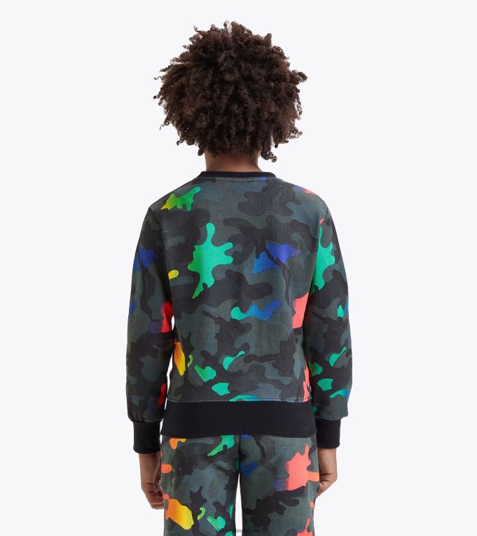 jbmikina crew multicolor TL0HT760 viacfarebné celoplošné chlapci Diadora odev
