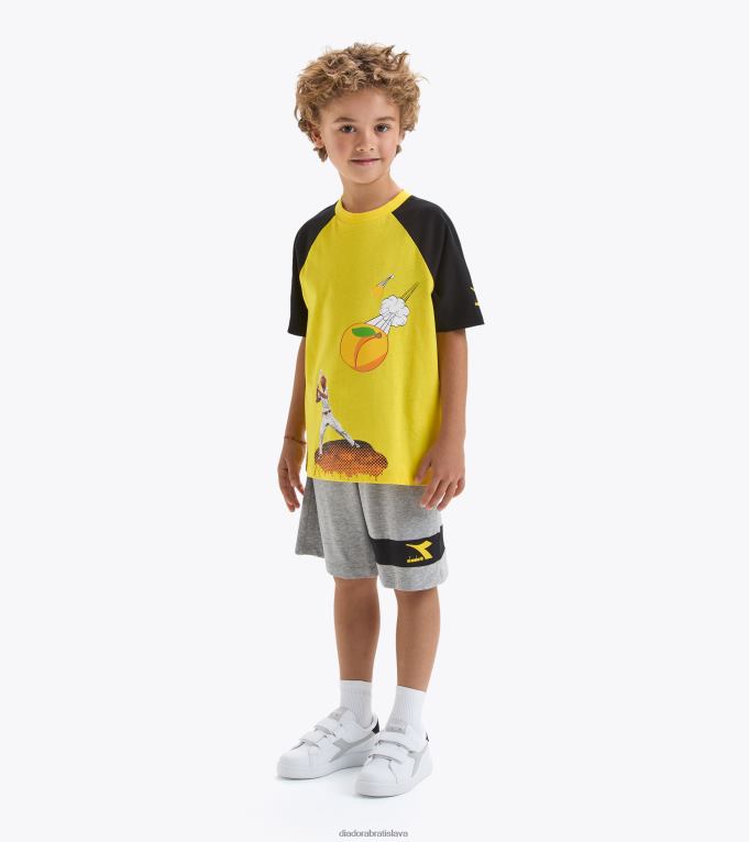 jbset ss športové umenie TL0HT913 žiarivá žltá chlapci Diadora odev