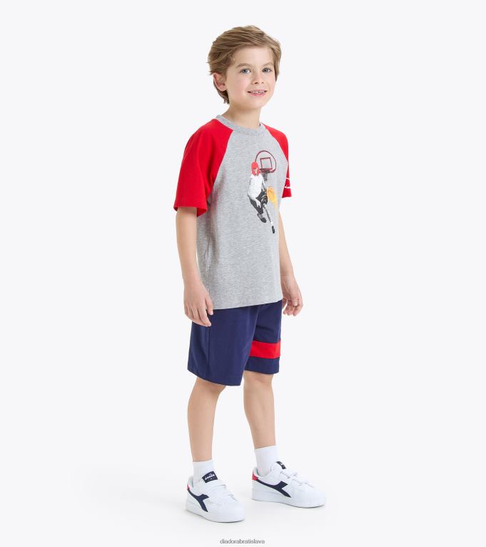 jbset ss športové umenie TL0HT914 svetlo stredne šedá melanž chlapci Diadora odev