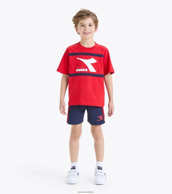 jbset ss športové umenie TL0HT917 karmínovo červená chlapci Diadora odev