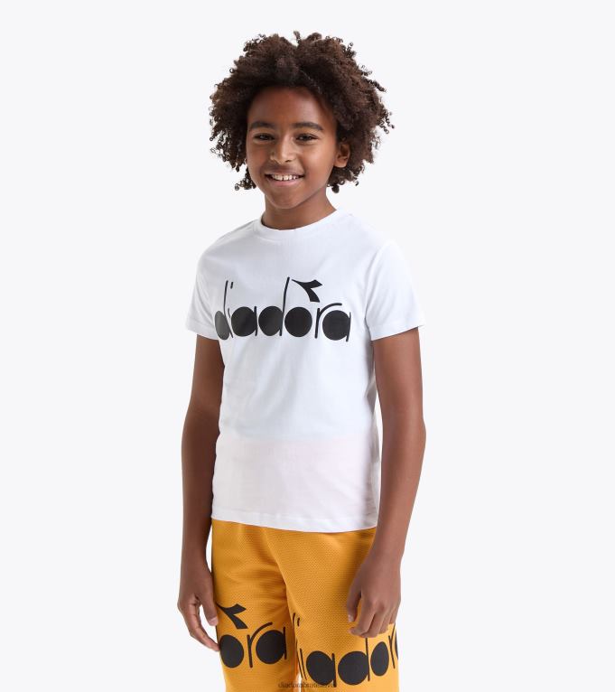 jbt-shirt ss logo vodová farba TL0HT894 papyrus biely chlapci Diadora odev