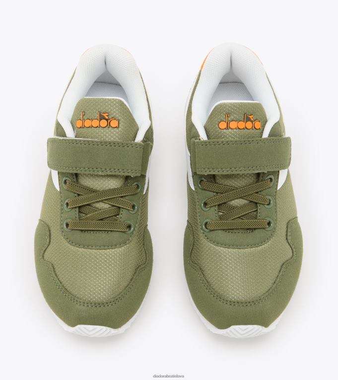 jednoduchý beh ps TL0HT860 zelená huba deti Diadora topánky