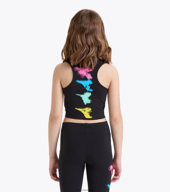 jgcrop top vodová farba TL0HT876 čierna dievčatá Diadora odev