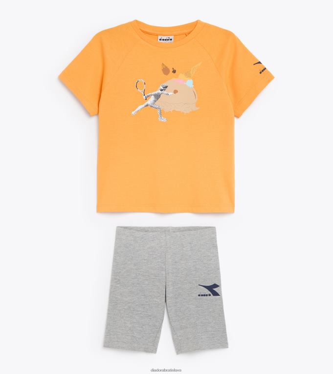 jgset ss športové umenie TL0HT958 oranžová mandarínka dievčatá Diadora odev