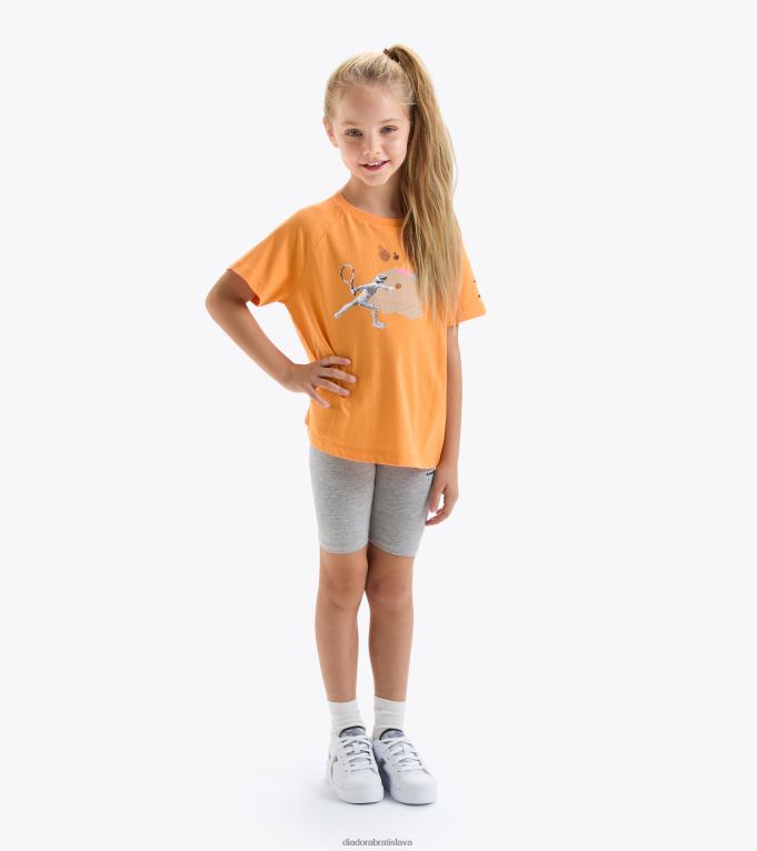 jgset ss športové umenie TL0HT958 oranžová mandarínka dievčatá Diadora odev