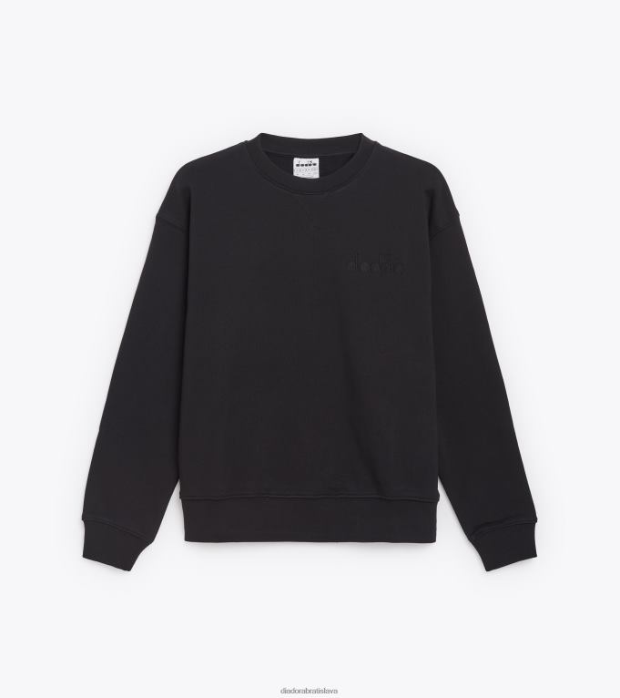 logo mikiny crew spw TL0HT282 čierna muži Diadora odev