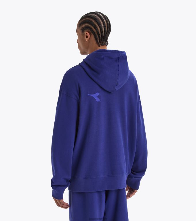 logo spw s kapucňou TL0HT268 modrá potlač muži Diadora odev