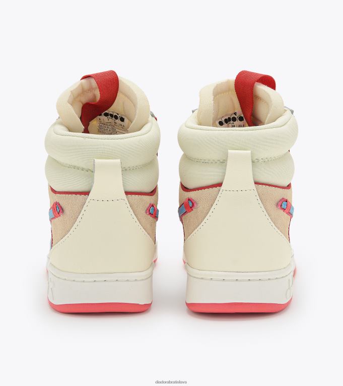 magic basket mid label wn TL0HT575 biela nedotknutá/nebesky šedá ženy Diadora topánky