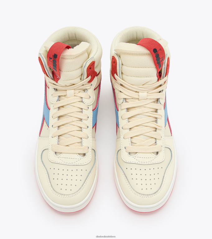 magic basket mid label wn TL0HT575 biela nedotknutá/nebesky šedá ženy Diadora topánky
