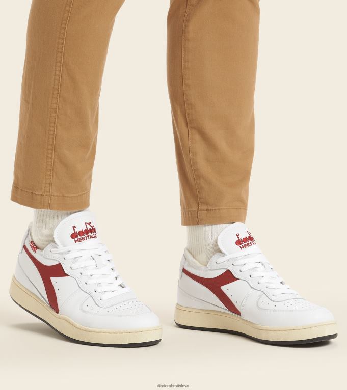 mi košík riadkový rez TL0HT62 biela/granátová muži Diadora topánky