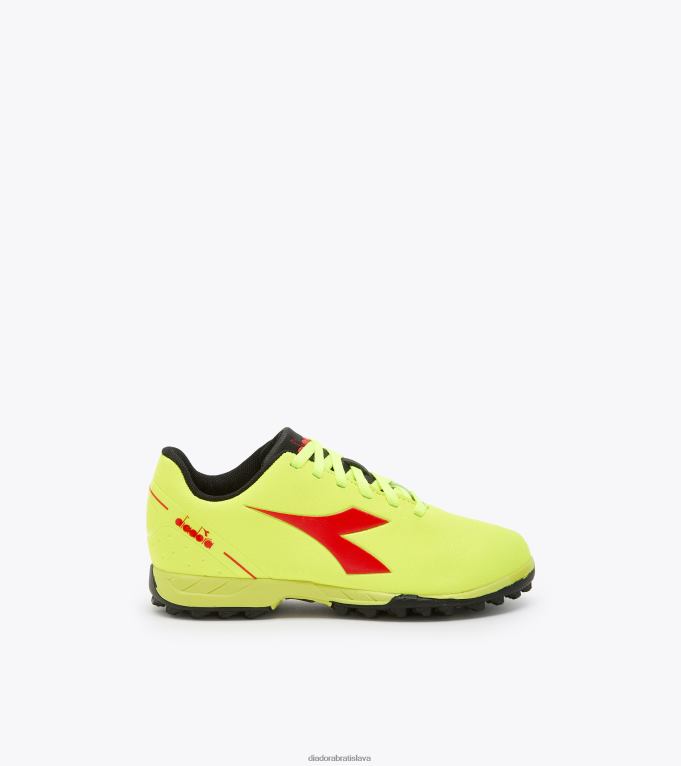 pichichi 5 tf jr TL0HT797 yllw fluo dd/milano červená/čierna deti Diadora topánky