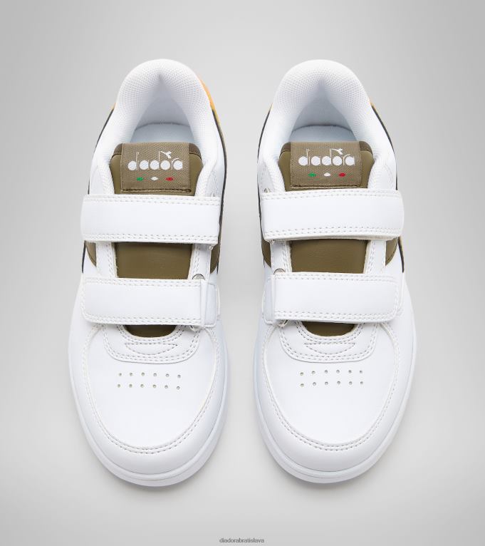 raptor low ps TL0HT837 biela/tmavá oliva deti Diadora topánky