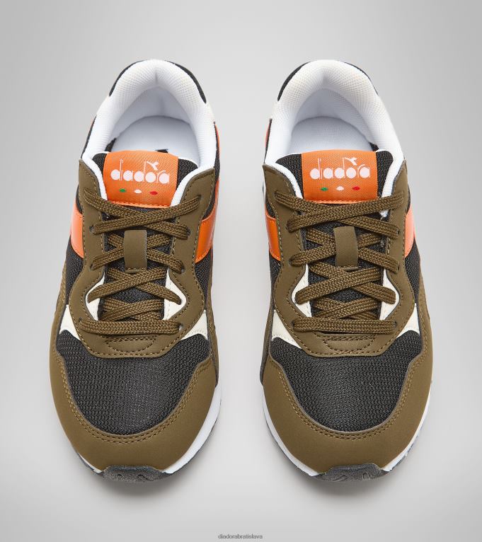 č92 ps TL0HT814 tmavá oliva/pálený pomaranč deti Diadora topánky